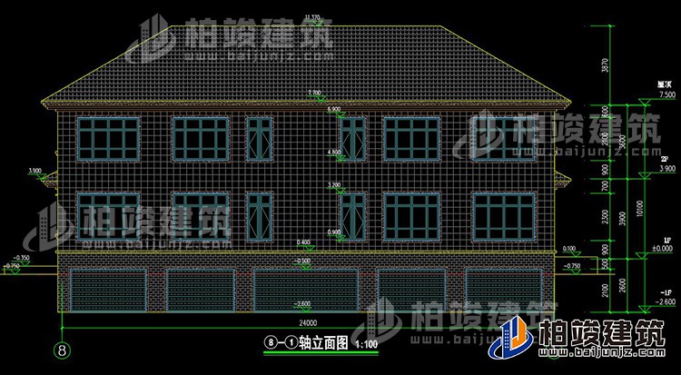 背立面图